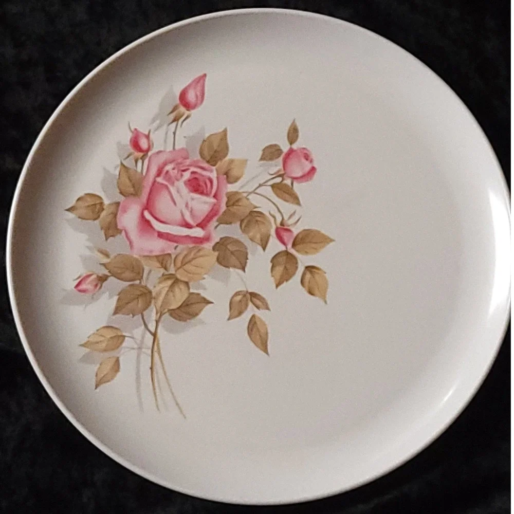 6 Vtg MCM Melmac Pink Rose 10